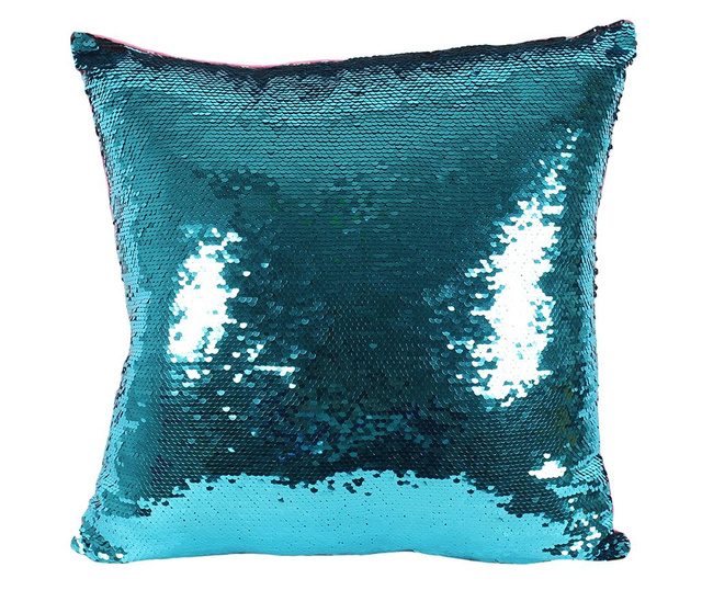 Perna decorativa Sequin Blue and Pink 40x40 cm