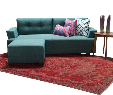 Balzan Turquoise Háromszemélyes kanapé és lábzsámoly
