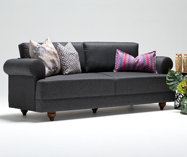 Samara Grey Háromszemélyes kanapé és lábzsámoly