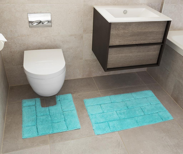 Set ručnik za noge i kupaonski tepih Quiana Aqua