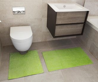 Set - brisača za na tla in kopalniška preproga Reversible Verica Lime