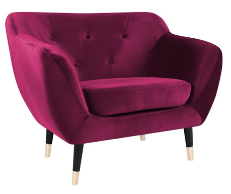 Fotoliu Mazzini Sofas, Amelie Pink Black, roz, 83x102x73 cm