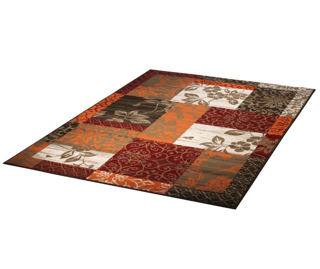 Covor Patchwork Border Terra Red 80x300 cm