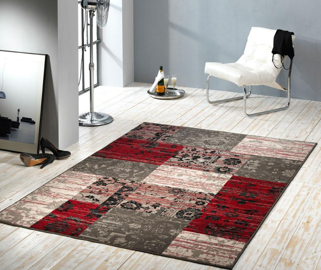 Covor Patchwork Lacy Red Grey 160x230 cm