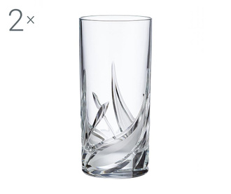 Set 2 pahare Rcr Cristalleria Italiana, Cetona, Luxion (sticla cristalina brevetata de RCR CRISTALLERIA), ⌀7 cm, 360 ml, 7x7x15