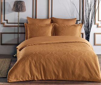 Lenjerie de pat King Satin Jacquard Supreme Damask Mustard