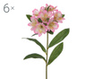 Комплект 6 изкуствени цветя Alstroemeria Pink