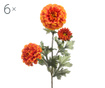 Set 6 umjetnih cvjetova Dahlia Orange