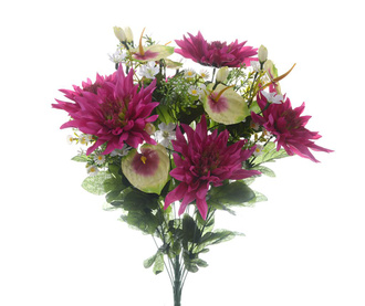 Букет изкуствени цветя Dahlia Magenta