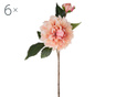 Комплект 6 изкуствени цветя Dahlia Romantique Peach