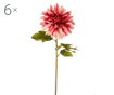 Комплект 6 изкуствени цветя Dahlia Single Cream Pink