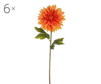 Set 6 flori artificiale Dahlia Single Orange
