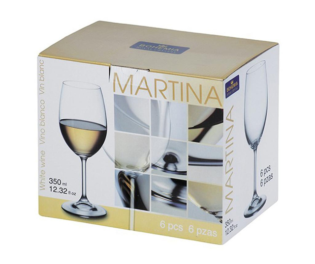 Set 6 čaša za vino Bohemia Royal Martina Crystalite 350 ml