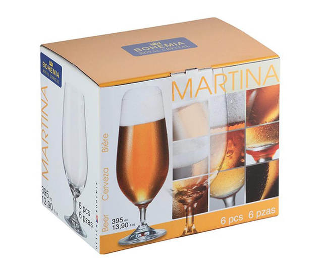 Set 6 čaša s nogom Bohemia Royal Martina Crystalite 395 ml