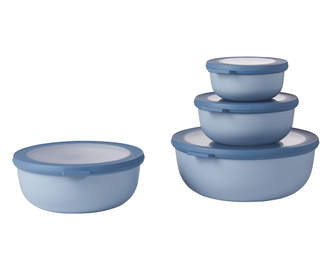 Set 4 posude s poklopcem Nordic Blue