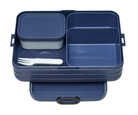 Κουτί γεύματος με 1 μαχαιροπήρουνο Bento Blue M