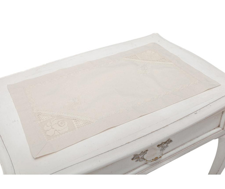 Servet de masa Valentini Bianco, Carina, bumbac, 30x50 cm