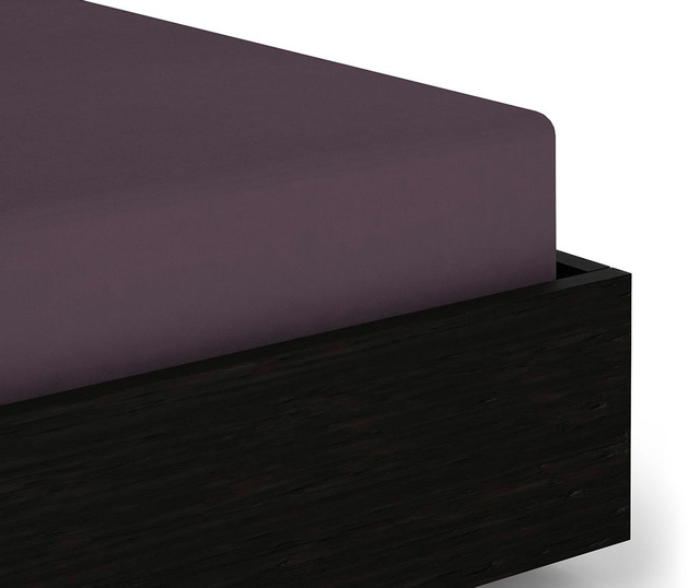 Cearsaf de pat cu elastic Satin Vintage Purple 160x200 cm