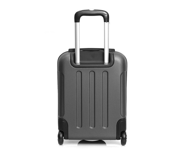 Madrid Dark Grey Gurulós bőrönd 27 L