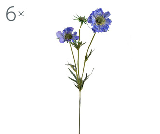 Комплект 6 изкуствени цветя Scabiosa Blue