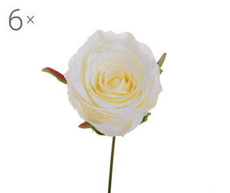 Set 6 umetnih cvetlic Rosa Testa White