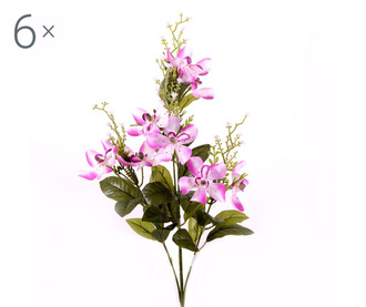 Комплект 6 изкуствени цветя Orchidea Vanda Lavander
