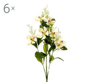 Комплект 6 изкуствени цветя Orchidea Vanda Green