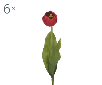 Set 6 flori artificiale Tulipano Red