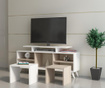 Set - TV omarica in 2 klubski mizici Kutay  White Cordoba