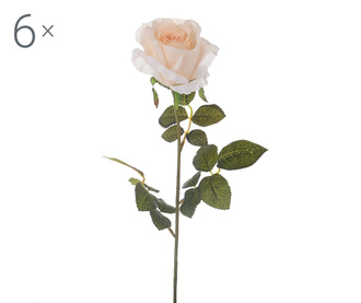 Set 6 umetnih cvetlic Rosa Aperta Cream