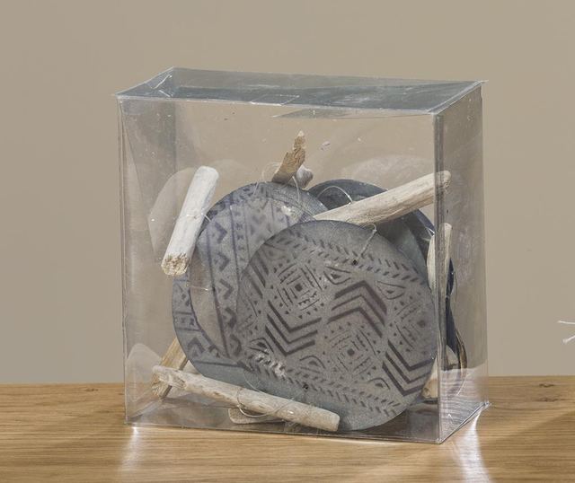 Set di 2 foglie decorative da appendere in metallo, decorazione per
