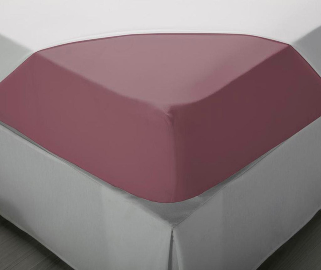 Cearsaf de pat cu elastic Pikolin, Laraline Purple, bumbac satinat, 150x200 cm