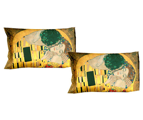 Set 2 prevlek za vzglavnik Klimt The Kiss 50x80 cm