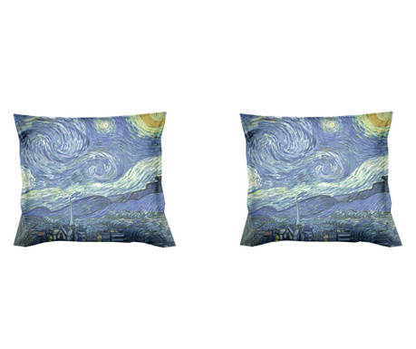 Zestaw 2 poszewek na poduszkę Van Gogh Starry Night 40x40 cm