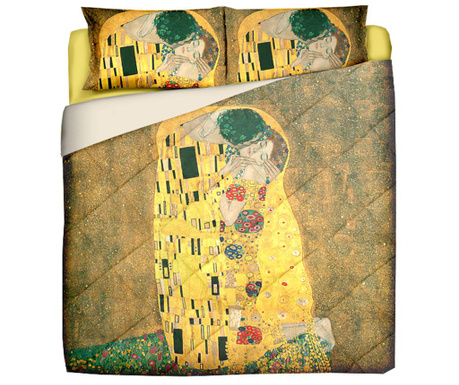 Cuvertura matlasata Polo Ovest, Klimt The Kiss, bumbac imprimat digital, 220x260 cm