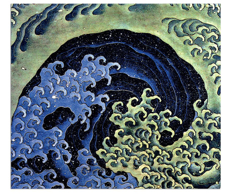 Tablou Polo Ovest, Hokusai Feminine Wave, panza imprimata, 120x140 cm