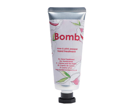 Crema de maini hidratanta Bomb Cosmetics, Rose and Pink Pepper, 25 ml