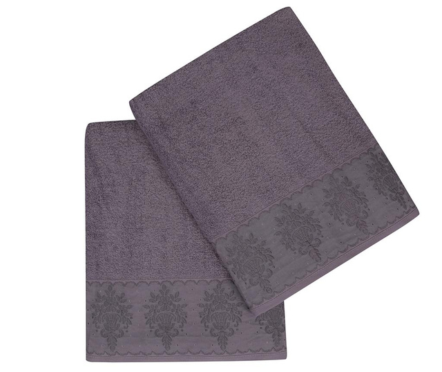 Комплект 2 кърпи за баня Buket Bordur Purple 90x150 см
