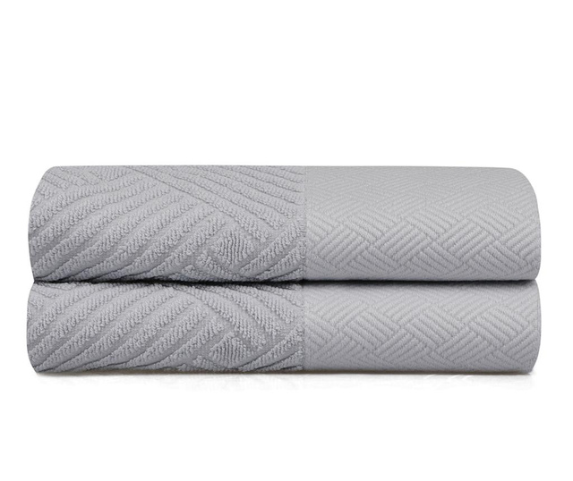 Zestaw 2 ręczników kąpielowych Esse Bordur Grey 50x90 cm