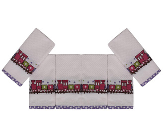 Комплект 6 детски кърпи за баня Bordurlu Tren 30x50 см