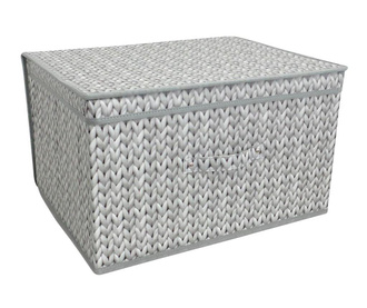Zložljiva škatla za shranjevanje s pokrovom Knitted Grey