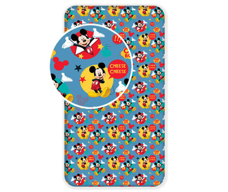 Mickey Mouse Cheese Ranforce gumis lepedő 90x200 cm