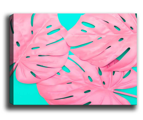 Pink Palm Leaves Kép 50x70 cm
