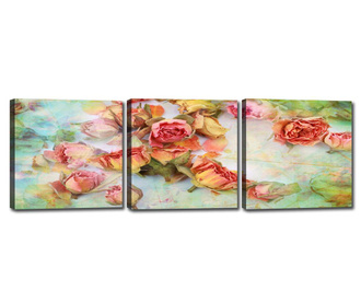 Σετ 3 πίνακες Rose Blossoms 30x30 cm