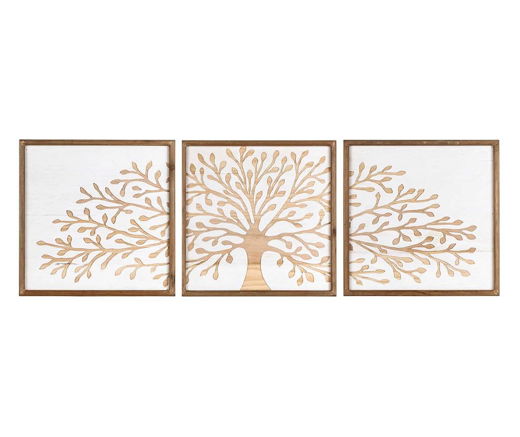 Set 3 tablouri Tree 42x42 cm - Vivre