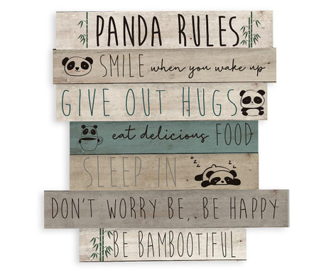 Dekoracja ścienna Panda Rules