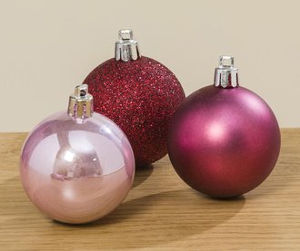 Комплект декорации за елха 50 части Pink Christmas