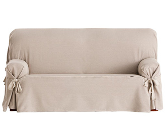 Husa ajustabila pentru canapea Eysa, Constanza Linen Bows, bumbac, 180x45x50 cm, nul