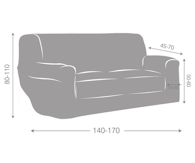 Elastična prevleka za kavč Dorian Grey 140-170 cm