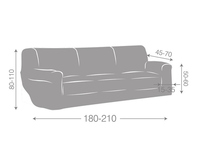 Husa elastica pentru canapea Teide Ecru 180-210 cm